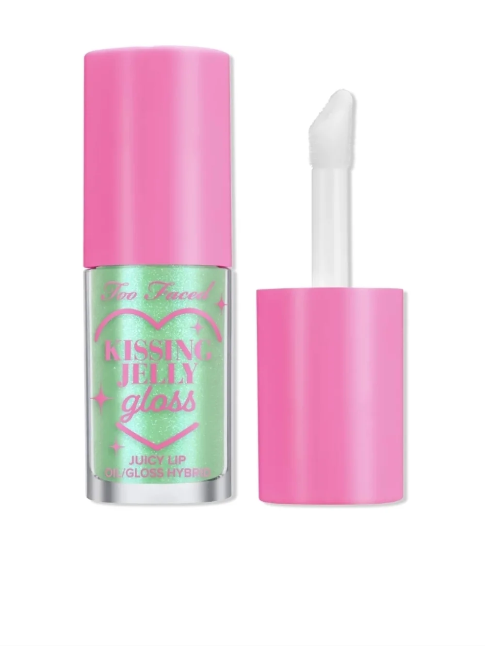 Too Faced Kissing Jelly Gloss: Green Apple (Soft Shimmering Green) .15oz, NIB